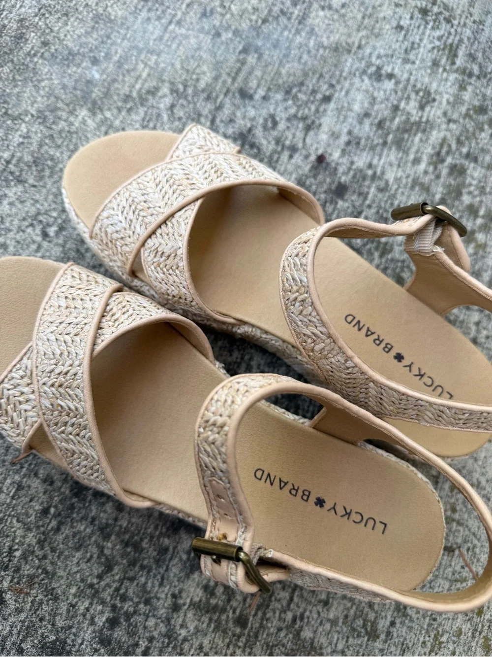 Lucky Brand Lunar Coastal Sandal Platform Espadrille Wedge in Natural Beige - 8